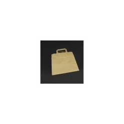 Sac papier kraft brun à poignées plates 26 + 19 x 25 cm - par 250