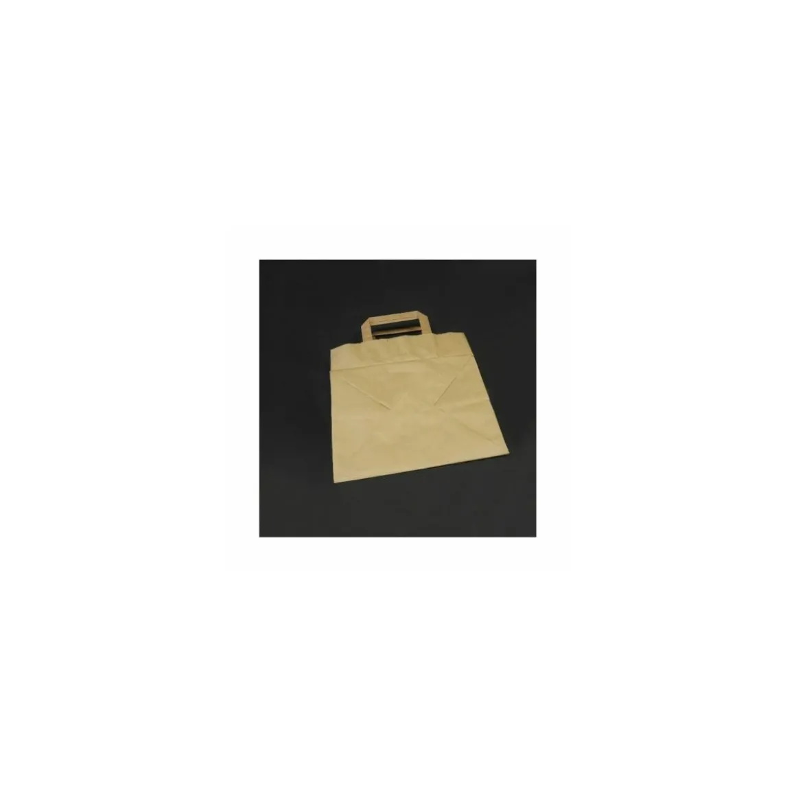 Sac papier kraft brun à poignées plates 26 + 19 x 25 cm - par 250