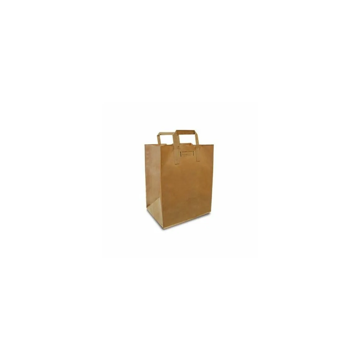 Sac papier kraft brun à poignées plates extérieures 26 + 20 x 32 cm - par 250