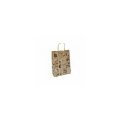Sac papier kraft brun à poignées torsadées "Times" 20 + 10 x 29 cm - par 250