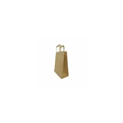 Sac papier kraft brun à poignées plates 22 + 11 x 28 cm - par 50