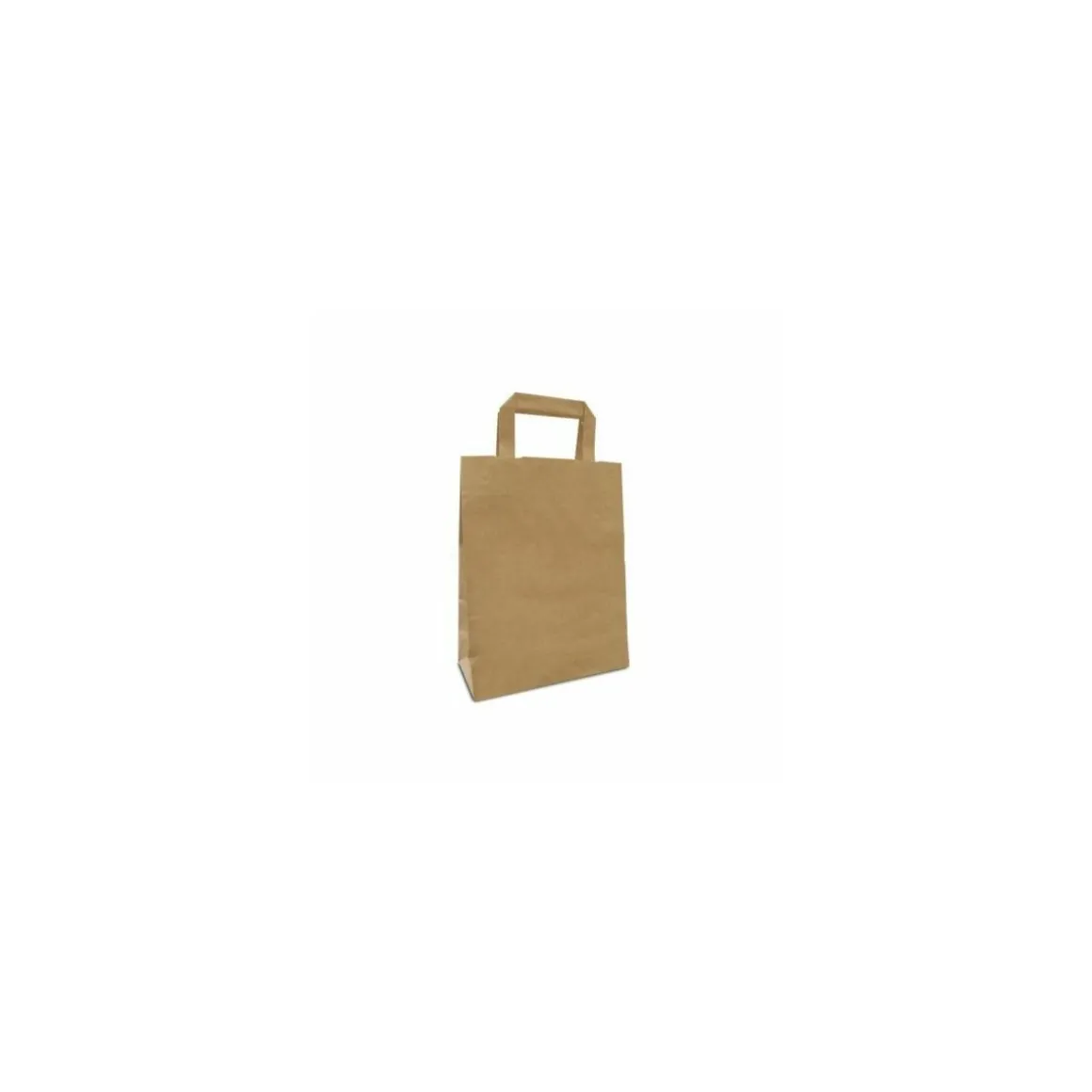 Sac papier kraft brun à poignées plates 22 + 11 x 28 cm - par 50