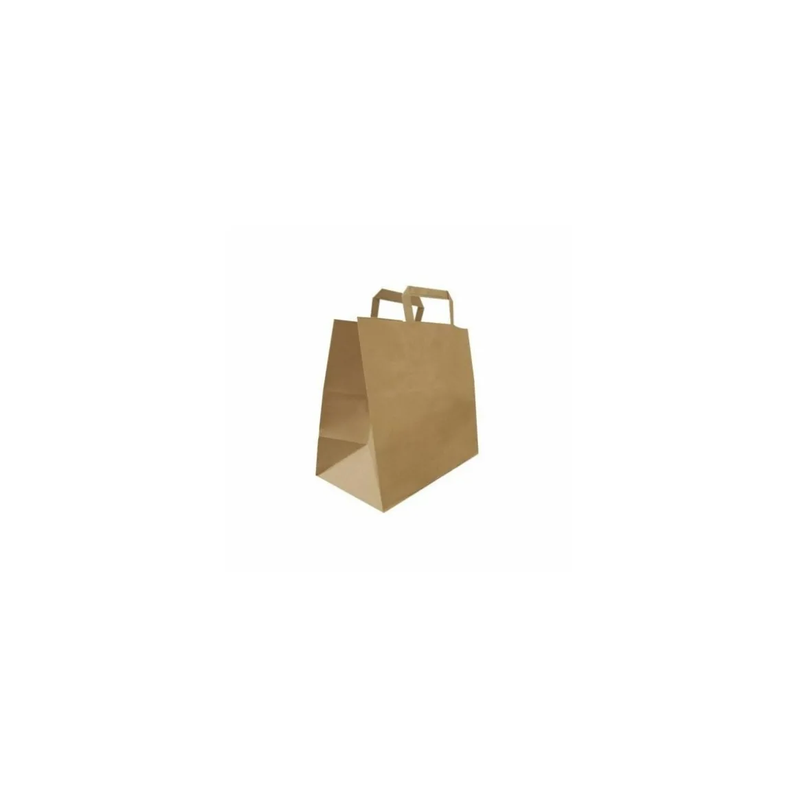 Sac papier kraft brun à poignées plates 32 + 17 x 27 cm - par 50
