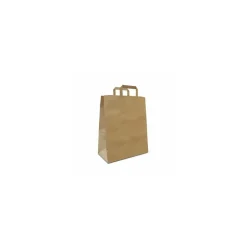 Sac papier kraft brun à poignées plates 32 + 17 x 43 cm - par 50