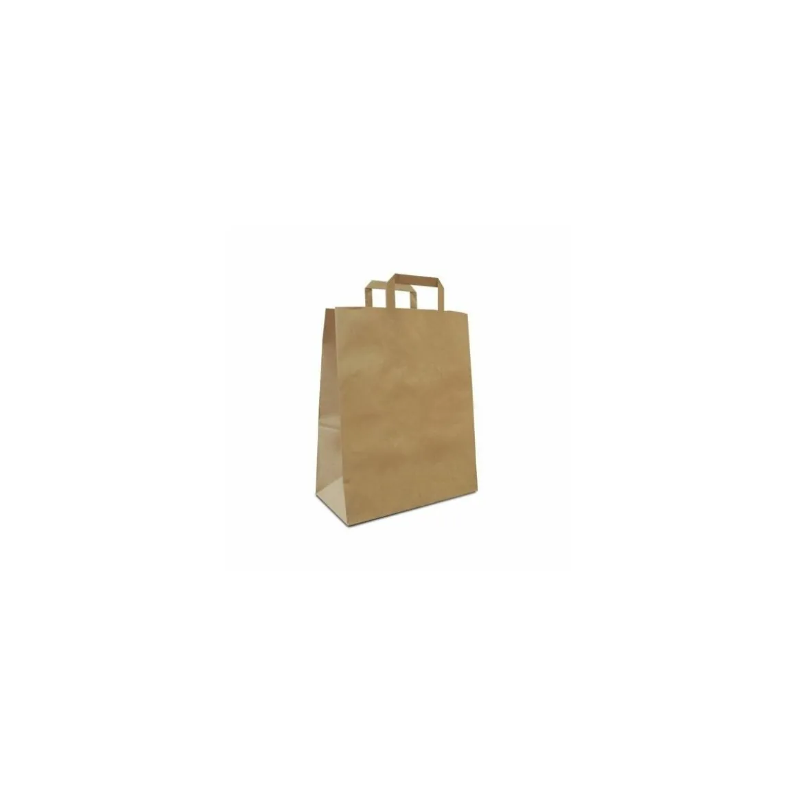 Sac papier kraft brun à poignées plates 32 + 17 x 43 cm - par 50