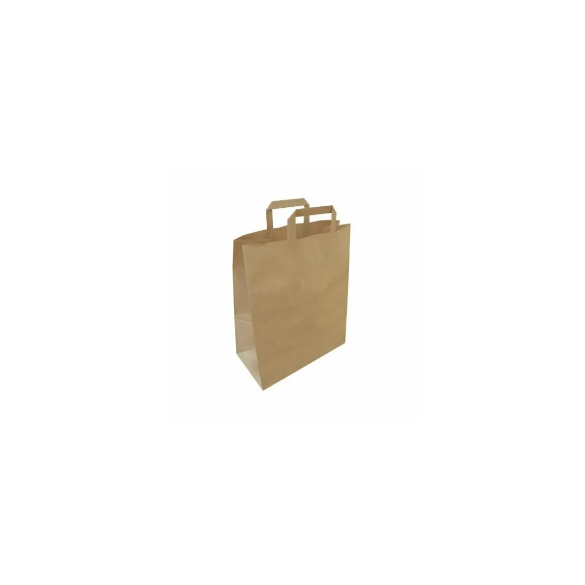 Sac papier kraft brun à poignées plates 32 + 17 x 43 cm - par 50