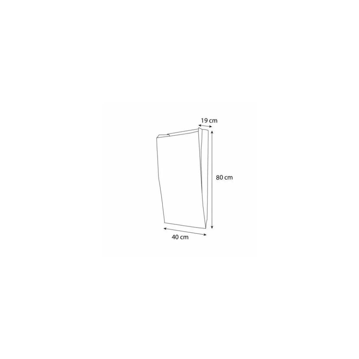 Sac papier kraft brun pour regroupement de pains 40 + 19 x 80 cm - par 100