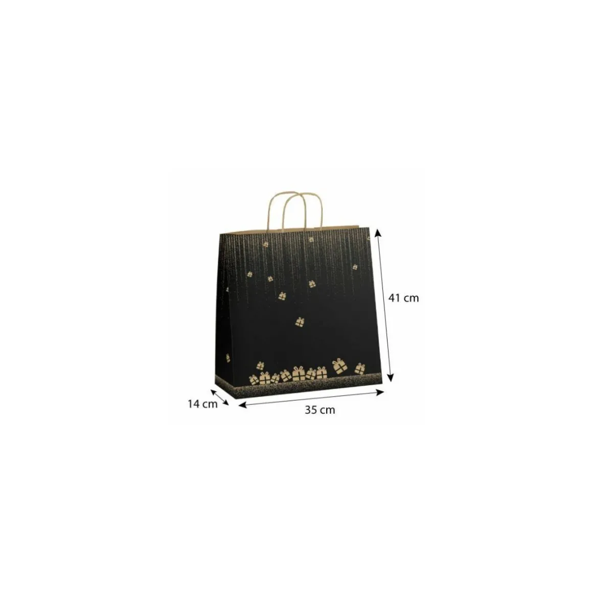 Sac papier kraft à poignées torsadées "Gala" 41 + 14 x 35 cm - par 50