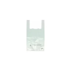 Sac plastique bretelles argent PEBD 50 µ 45 x 26 + 6 cm - par 500
