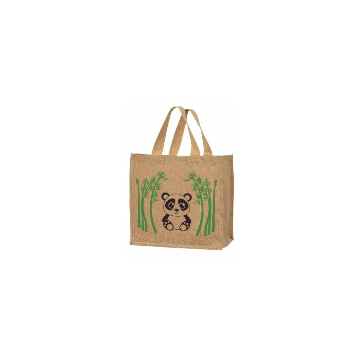 Sac toile de jute panda 37 x 36 + 23 cm - par 25
