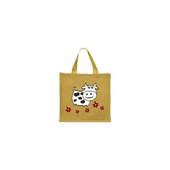 Sac toile de jute pomme/vache 37 x 36 + 23 cm - par 25