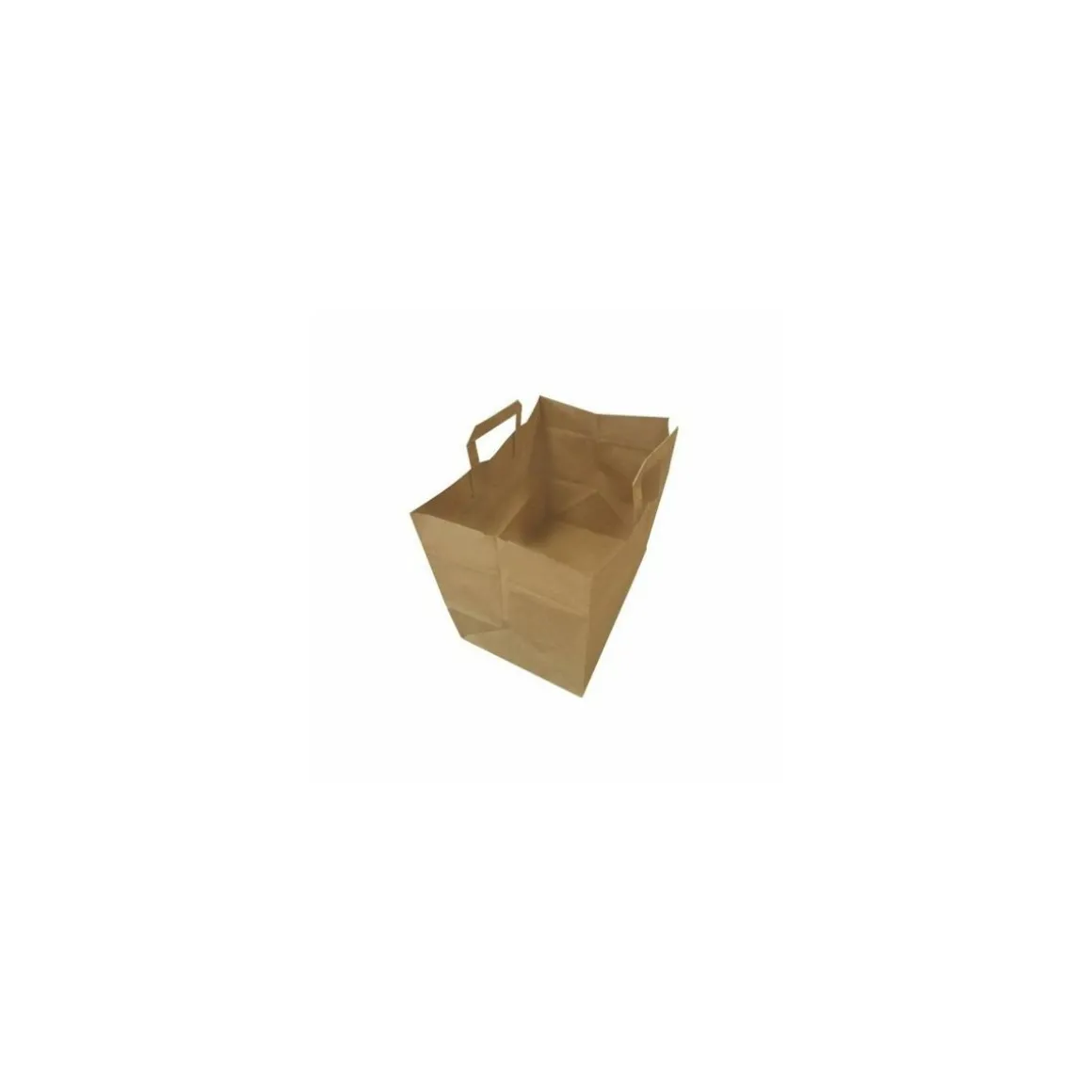 Sac traiteur kraft brun recyclé à poignées plates 32 x 21 x 27 cm - par 250