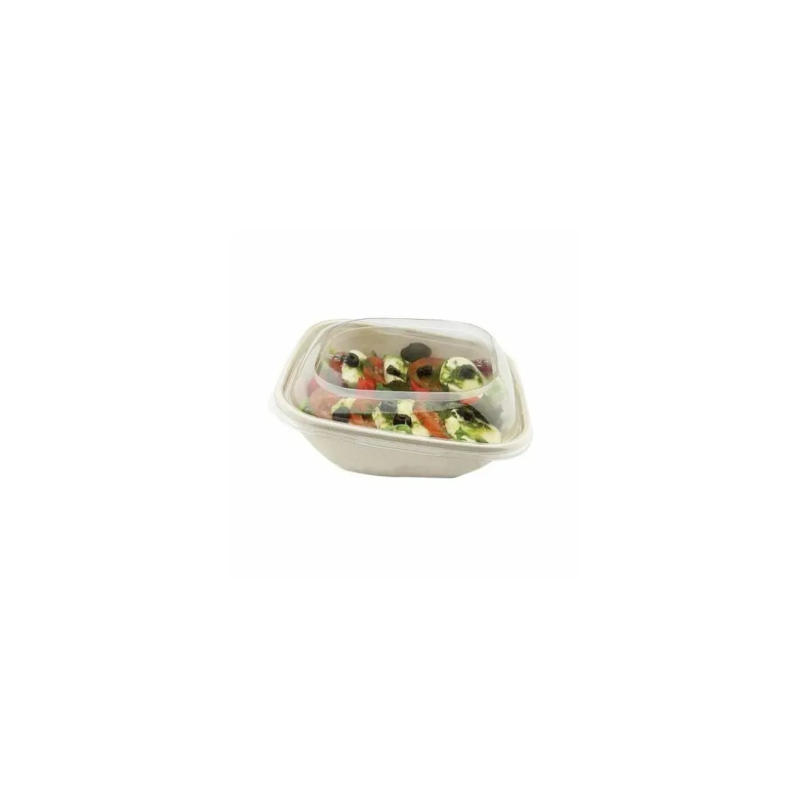 Saladier carré biseauté pulpe de canne 750 ml - par 50