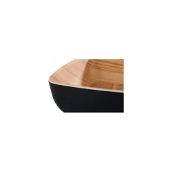 Saladier carré Frida mélamine bois/noir 25 x 25 x 7,5 cm