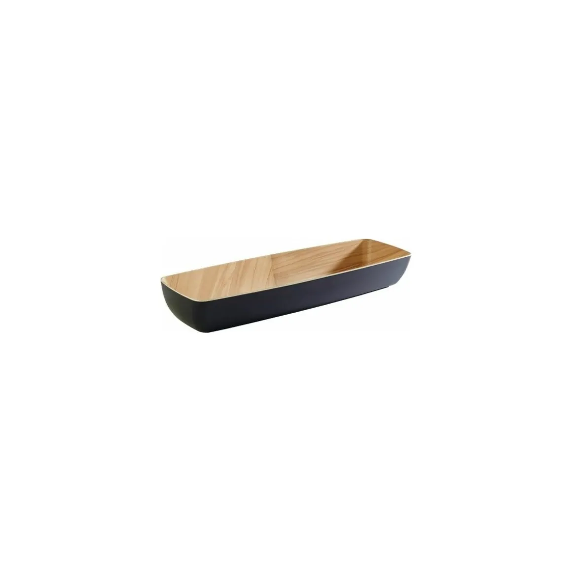 Saladier GN 2/4 Frida mélamine bois/noir 53 x 16,2 x 7,5 cm 3,65 L