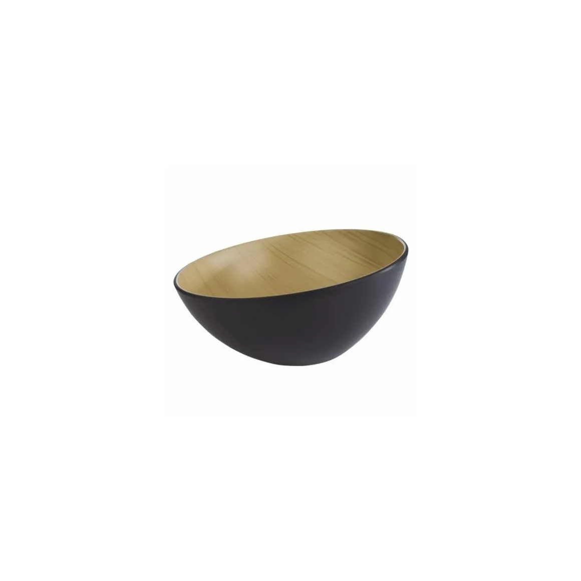 Saladier penché Frida mélamine bois/noir ø 28,5 cm 2,6 L
