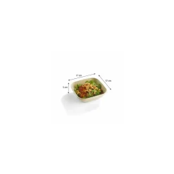 Saladier pulpe carré 75 cl + couvercle RPET - par 30
