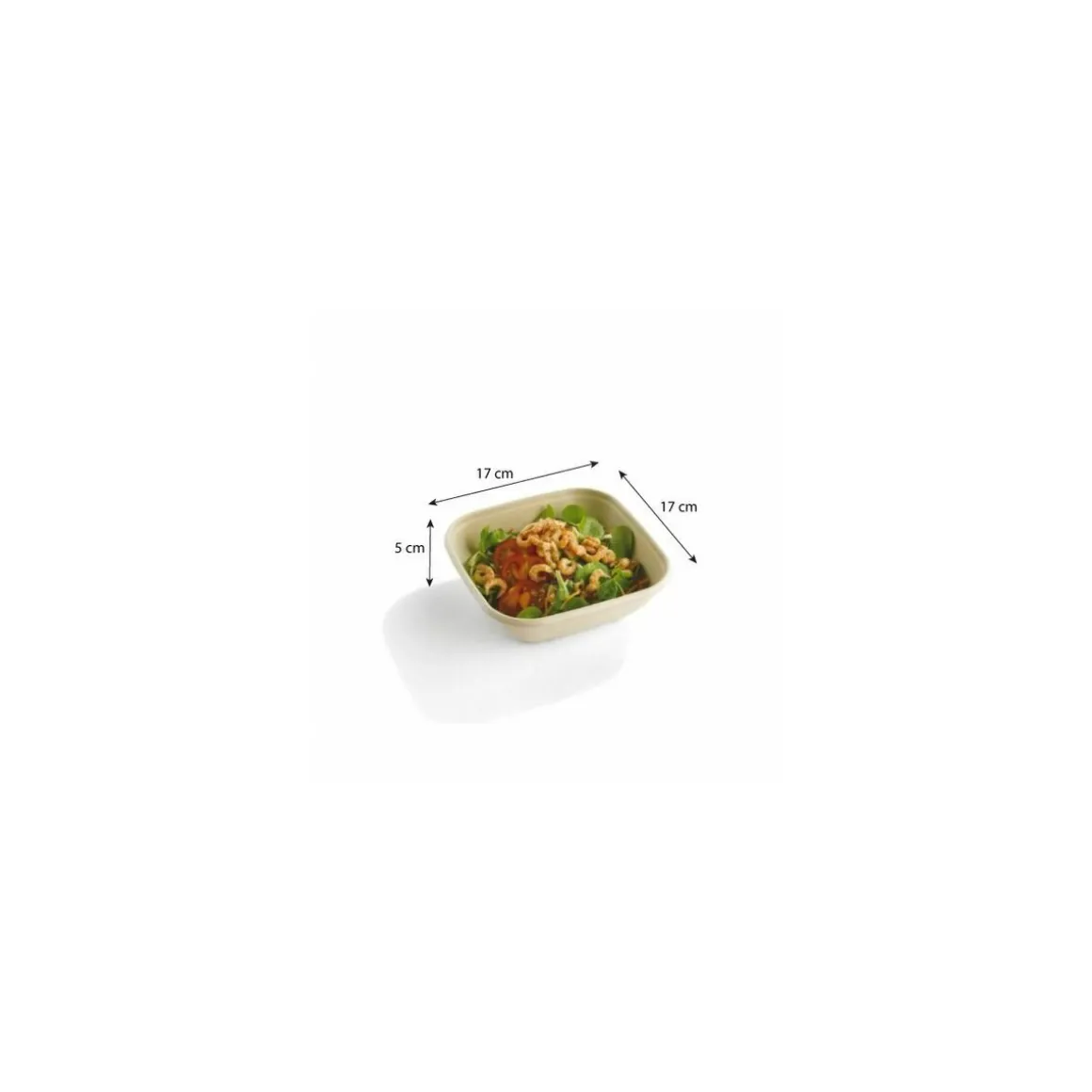 Saladier pulpe carré 75 cl + couvercle RPET - par 30