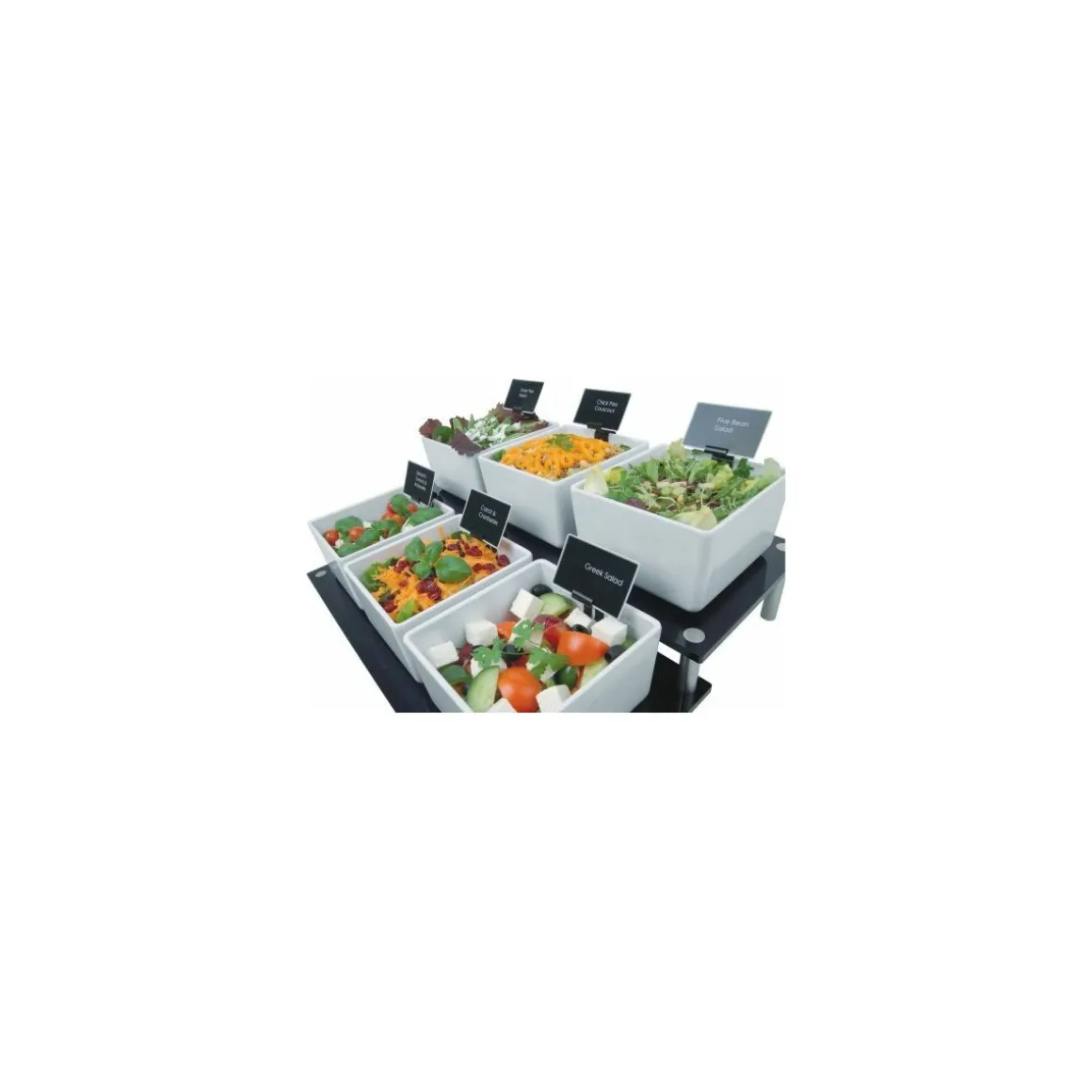 Saladier rectangulaire Chunky Crock mélaminé blanc 3,2 L