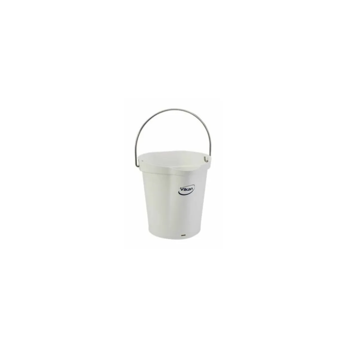 Seau gradué PP blanc anse inox 6 L