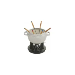 Service à fondue fonte truffe blanche Ø 20 cm