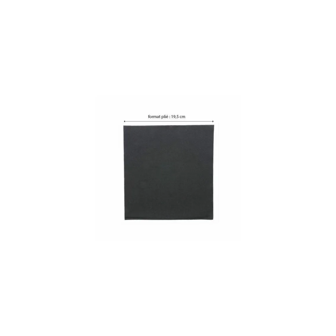 Serviette double point ouate noire 39 x 39 cm - par 50