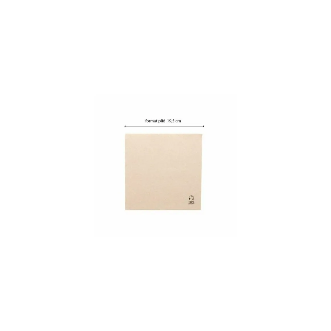 Serviette double point recyclée 39 x 39 cm - par 50