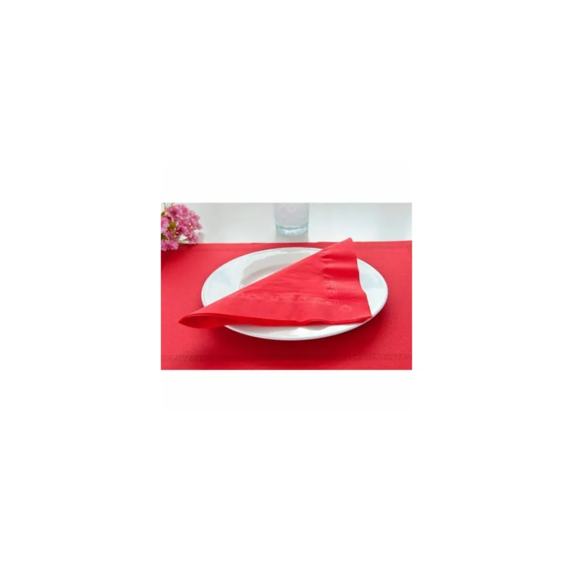 Serviette ouate rouge 39 x 39 cm - par 100