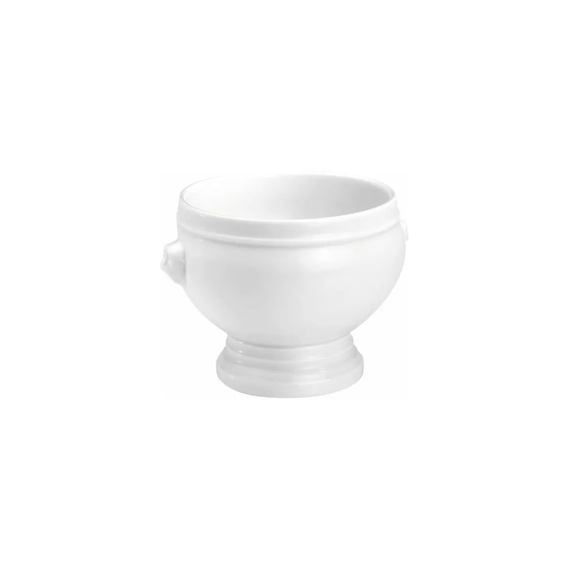 Soupière tête de lion en porcelaine blanche 45 cl