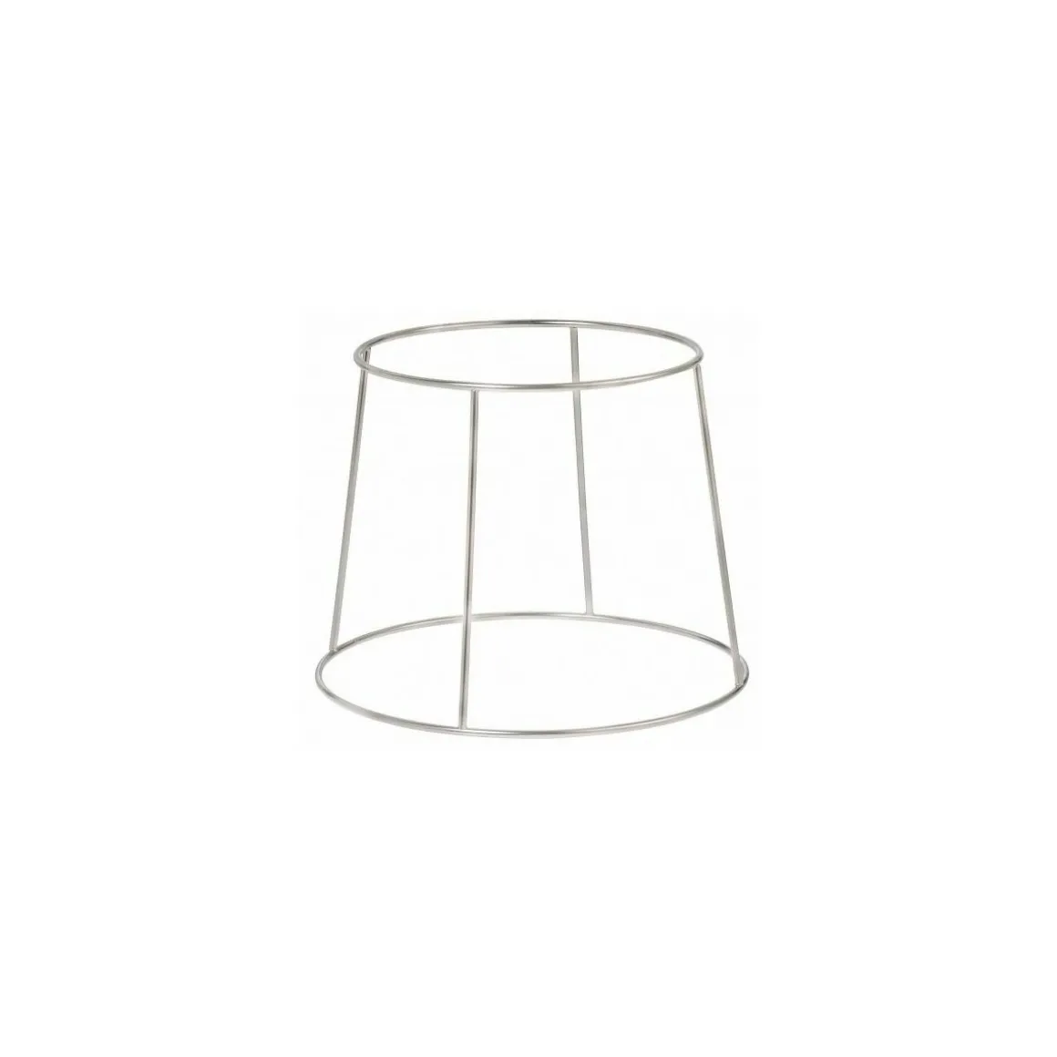 Support plateau acier chromé ø 25 cm H. 19 cm