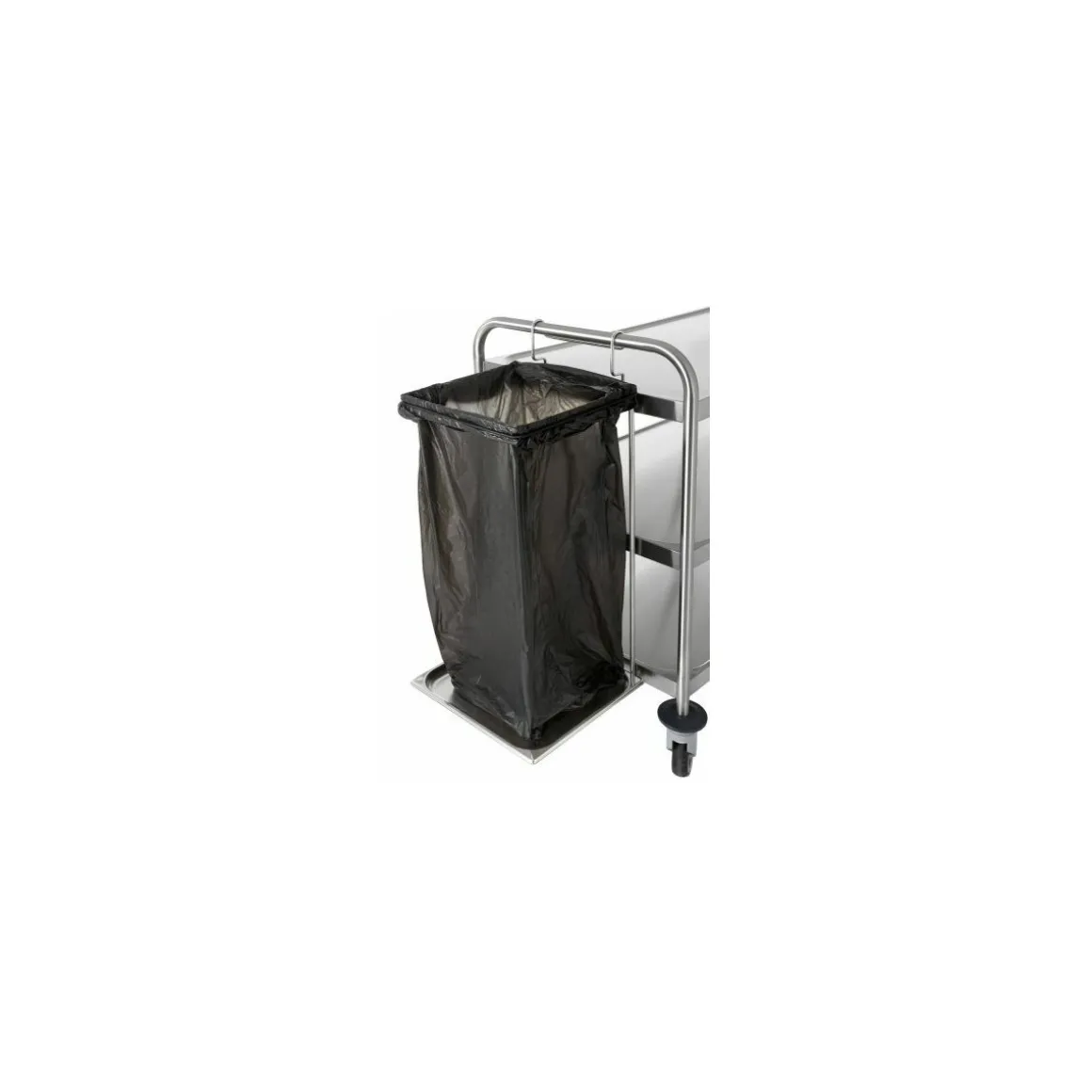 Support sac poubelle crochetable pour chariot de service