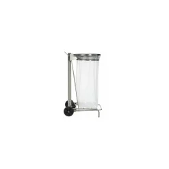 Support sac poubelle 110 L mobile inox à pédale