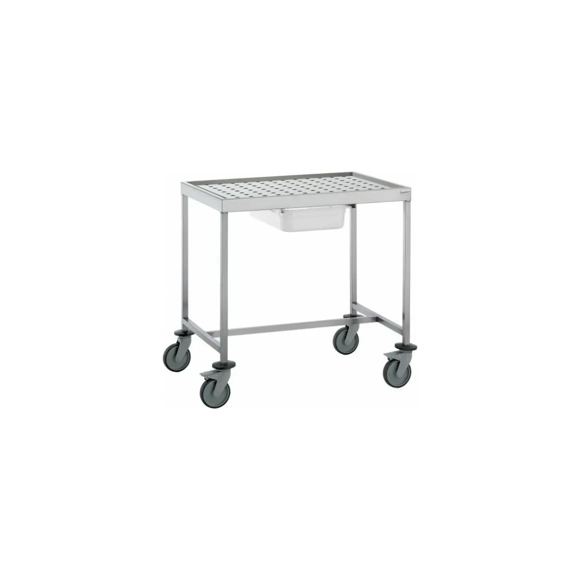 Table d'egouttage inox sur roulettes 85 x 60 x 85 cm