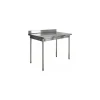 Table inox à dosseret 160 x 70 cm