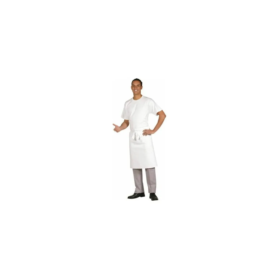 Tablier chef court coton blanc 65 cm
