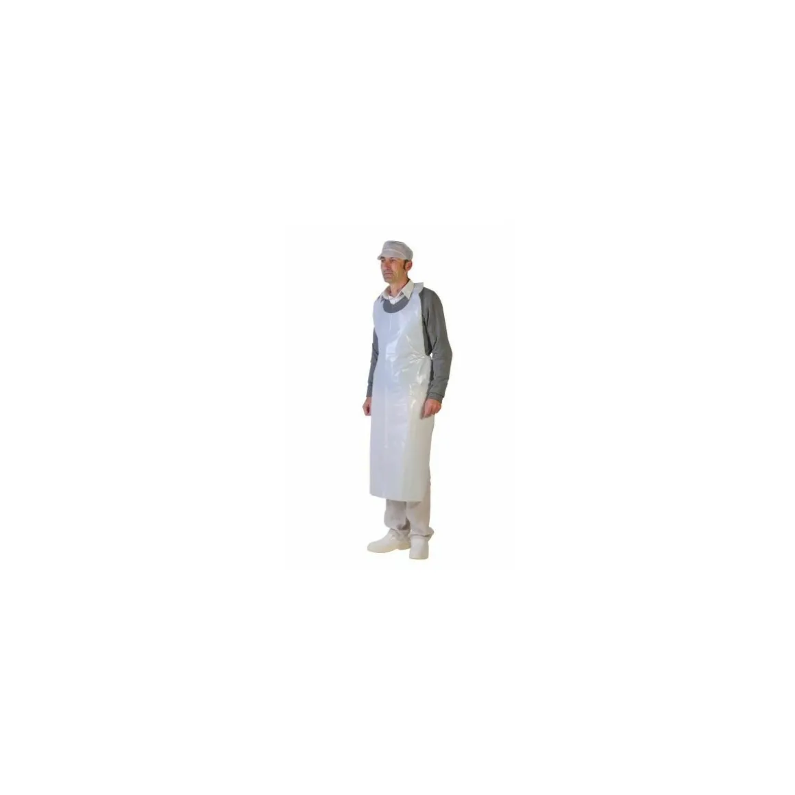 Tablier jetable gaufré blanc PEBD 60 µ 140 x 70 cm - par 50