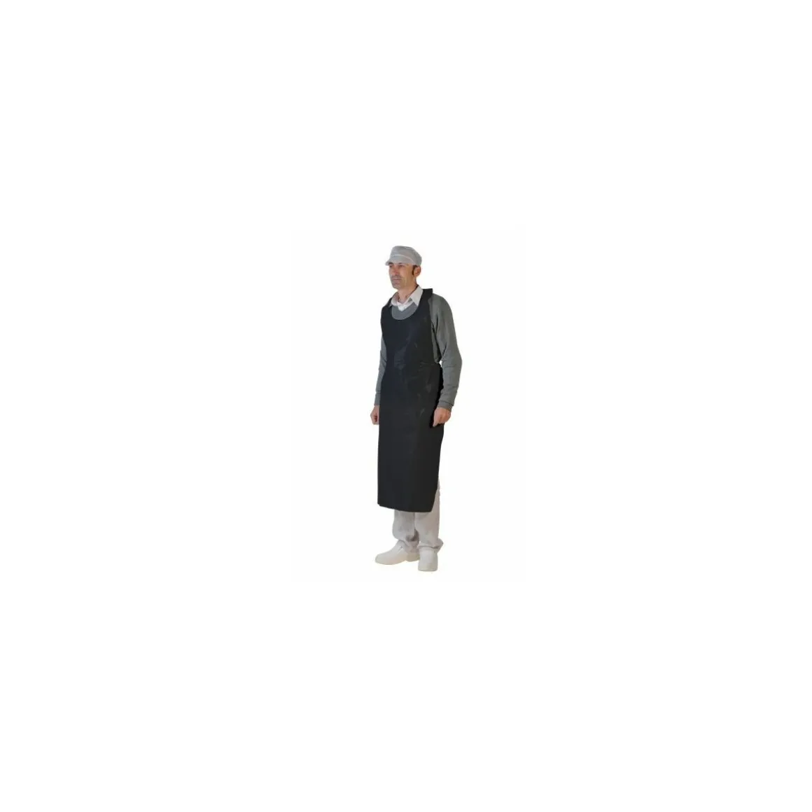 Tablier jetable noir PEHD 50 µ 70 x 120 cm - par 50