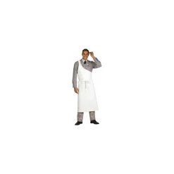 Tablier parisien blanc 100% coton 130 cm
