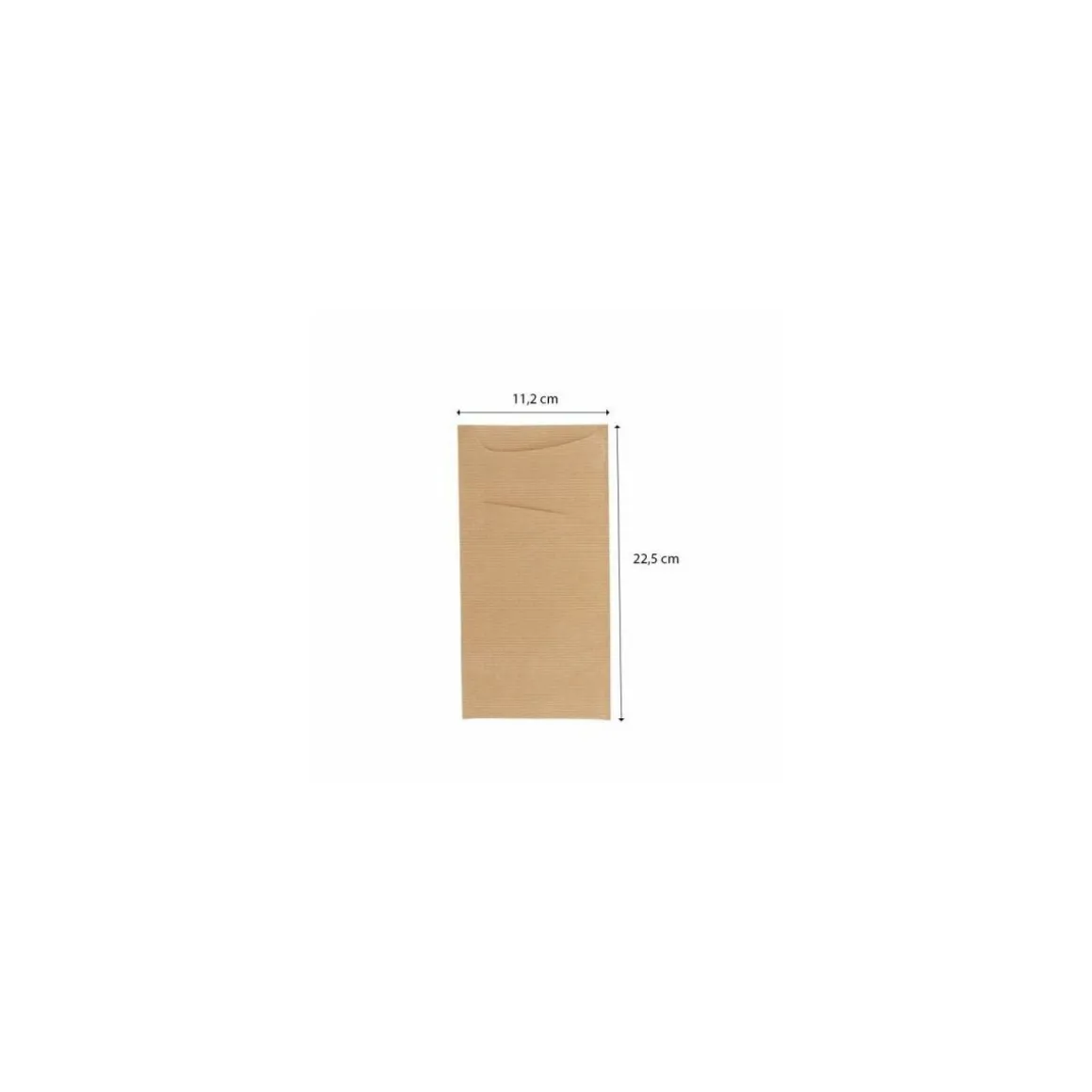 Étui à couverts kraft brun avec serviette blanche 22,5 x 11,5 cm - par 100