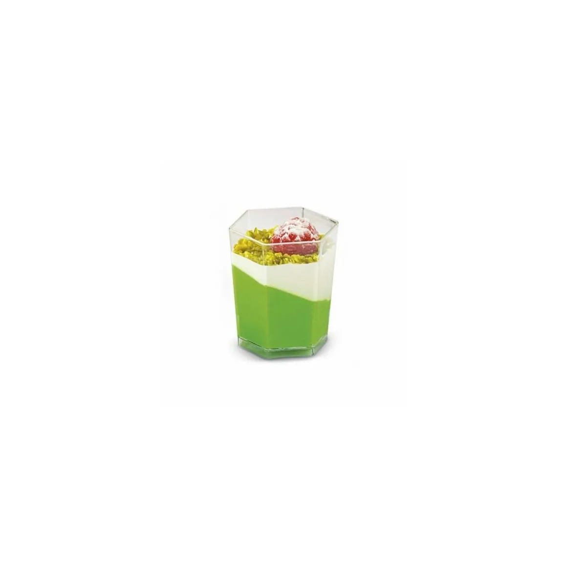 Verrine plastique hexagonale transparente 50 ml - par 60