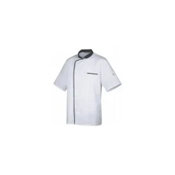 Veste polycoton manches courtes Energy blanc et noir T5